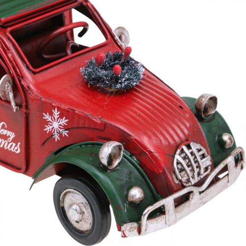 Artikel Julepynt bil Julebil vintage rød L17cm