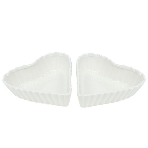 Floristik24 Kageform hjerte hvid 16cm 2stk