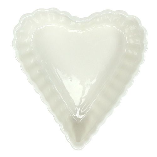 Floristik24 Kageform hjerte hvid 16cm 2stk