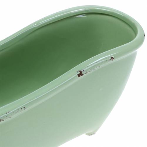 Artikel Dekorativt badekar keramisk grå, grønsorteret 22cm x 10cm H10cm sæt med 3 stk.