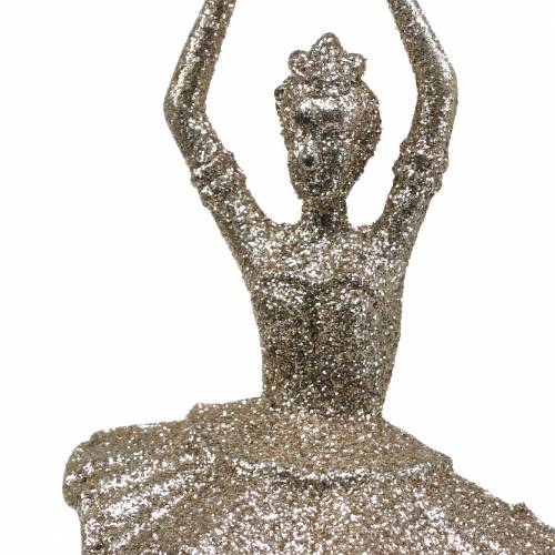 Artikel Juletræspynt ballerina champagne glitter 18cm 6stk