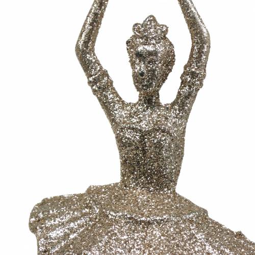 Floristik24 Juletræspynt ballerina champagne glitter 18cm 6stk