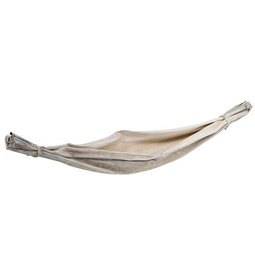 Floristik24 Bananblad vasket hvid naturlig dekoration 66cm