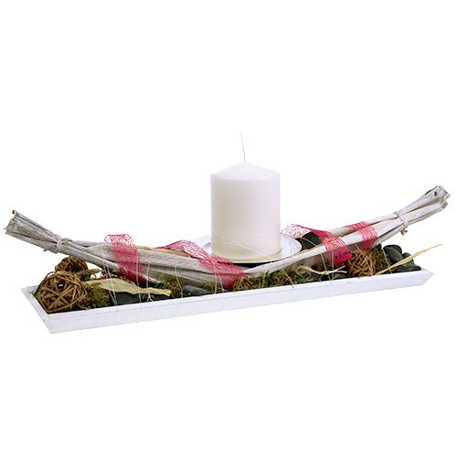 Floristik24 Bananblad vasket hvid naturlig dekoration 66cm