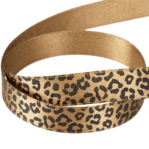 Artikel Bånd Leopardprint Silkebånd Brun Sort 15mm 18m