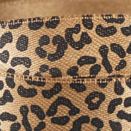 Artikel Bånd Leopardprint Silkebånd Brun Sort 15mm 18m