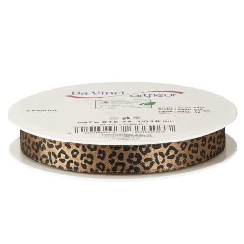 Bånd Leopardprint Silkebånd Brun Sort 15mm 18m | Floristik24.dk