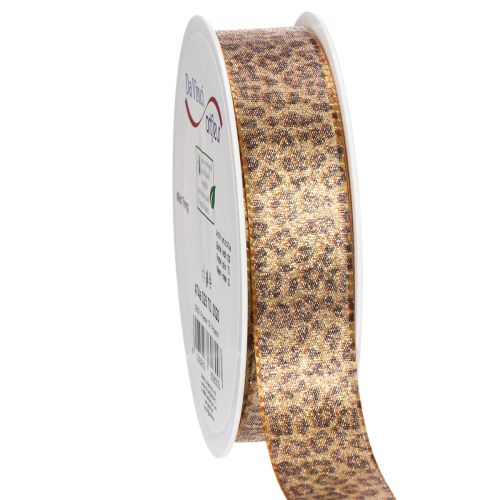 Leopardprint gavebånd til kreativ dekoration og blomsterdekoration, 25 mm x 20 m