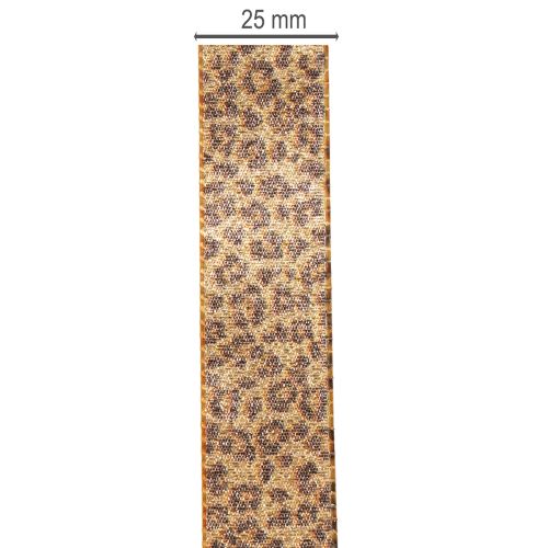 Leopardprint gavebånd til kreativ dekoration og blomsterdekoration, 25 mm x 20 m | Floristik24.dk