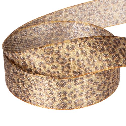 Leopardprint gavebånd til kreativ dekoration og blomsterdekoration, 25 mm x 20 m | Floristik24.dk