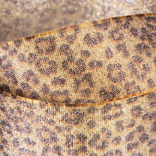 Leopardprint gavebånd til kreativ dekoration og blomsterdekoration, 25 mm x 20 m | Floristik24.dk