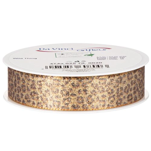 Leopardprint gavebånd til kreativ dekoration og blomsterdekoration, 25 mm x 20 m | Floristik24.dk