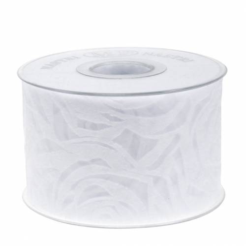 Floristik24 Deco båndroser brede hvide 63mm 20m