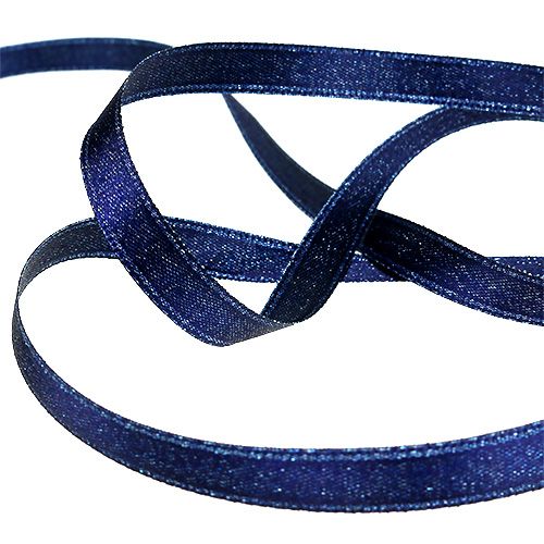 Satinbånd med glimmerblå 10mm 20m