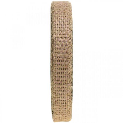 Dekorationsbånd jute pink, naturligt 12mm jutebånd til at dekorere 10m
