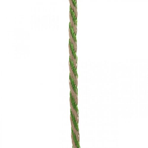 Artikel Dekorationsbånd hørgrønt, naturligt 4mm gavebånd dekorativt bånd 20m