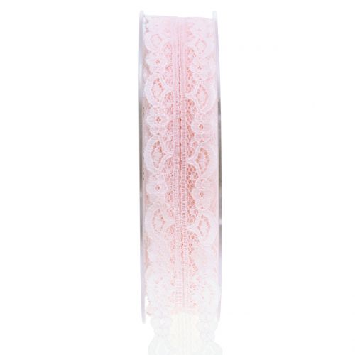 Floristik24 Blonderbånd med bølgekant lyserød 25mm 20m