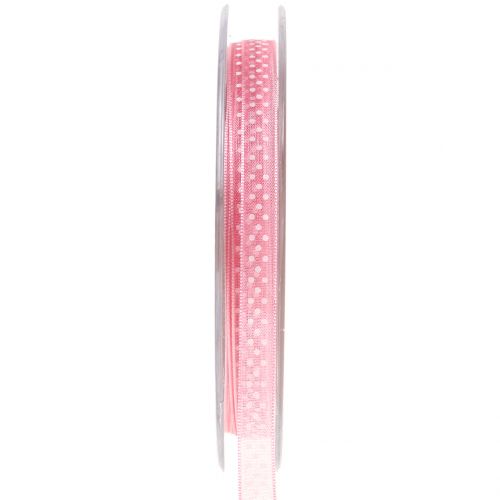 Floristik24 Dekorativt bånd med prikker pink 7mm L20m