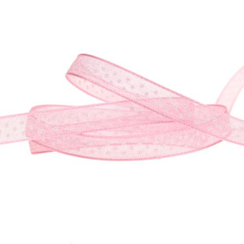 Floristik24 Dekorativt bånd med prikker pink 7mm L20m