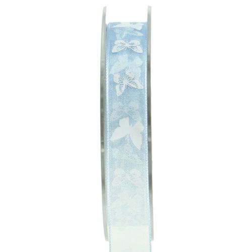 Organza bånd sommerfuglblå 15mm 20m
