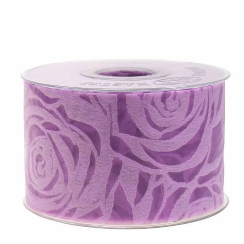 Floristik24 Deco bånd roser bred lilla 63mm 20m