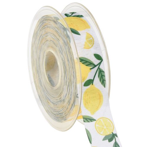 Floristik24 Gavebånd med citron dekorativt bånd sommer B25mm L20m