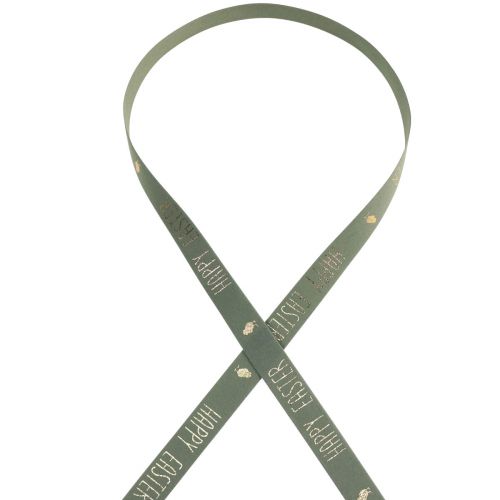 Floristik24 Fløjlsbånd Glad påske pyntebånd Mint 15mm 5m