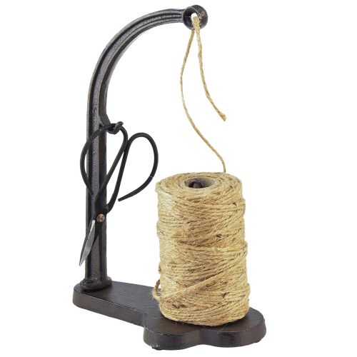 Floristik24 Dispenser trådholder støbejern saks jute rulle H25cm