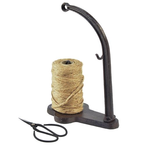Floristik24 Dispenser trådholder støbejern saks jute rulle H25cm
