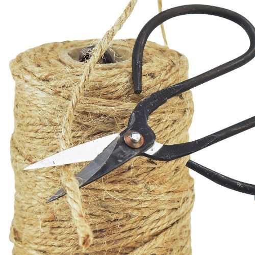 Floristik24 Dispenser trådholder støbejern saks jute rulle H25cm