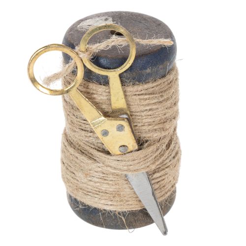 Artikel Båndrulle jutebånd med saks Ø5cm H8cm 2 stk.