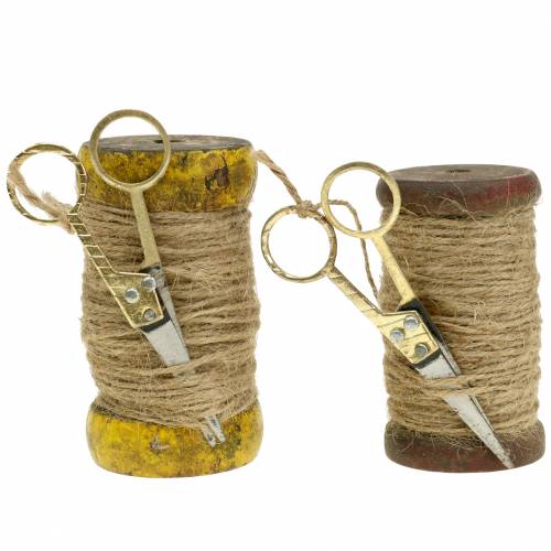 Artikel Tape spole jute tape med saks Ø5cm H8cm 2stk