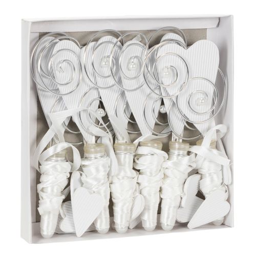 Artikel Bænkophæng med rør og hjerte, 18 cm, 6 stk.