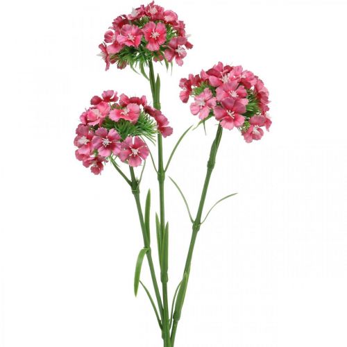 Floristik24 Kunstig Sweet William Pink kunstige blomster nelliker 55cm bundt af 3 stk