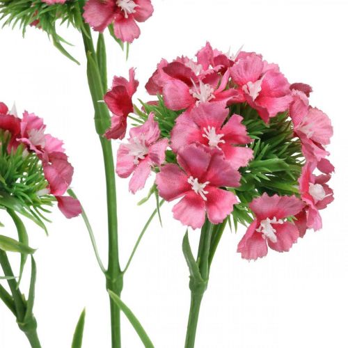 Artikel Kunstig Sweet William Pink kunstige blomster nelliker 55cm bundt af 3 stk