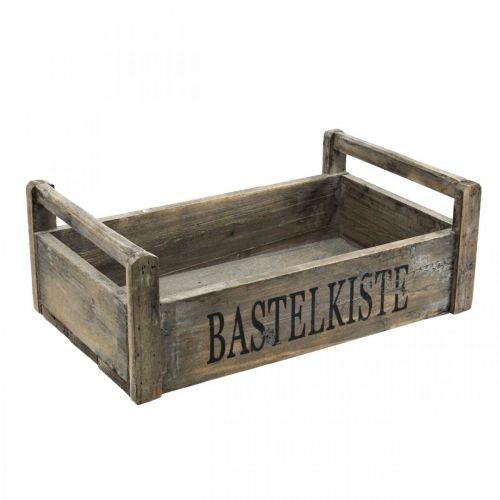 Trækasse håndværkskasse lurvet dekorativ æske træ 47×28,5×16,5cm