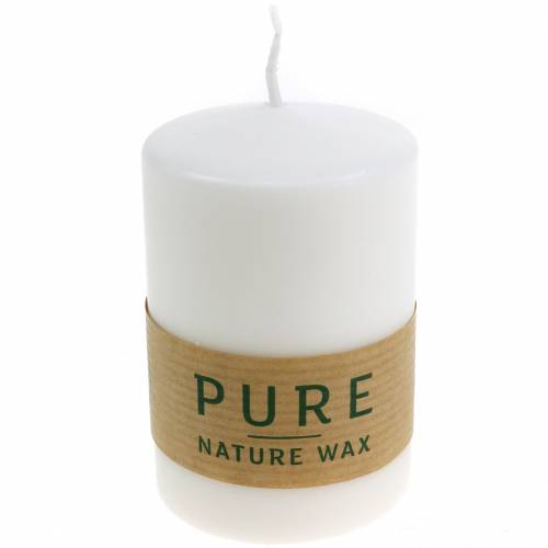 Artikel PURE Nature Safe Candle søjle lys stearin, raps voks 90/60mm hvid 1 stk.