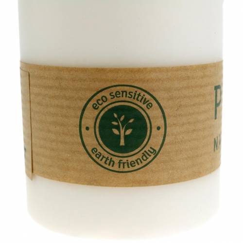Artikel PURE Nature Safe Candle søjle lys stearin, raps voks 90/60mm hvid 1 stk.