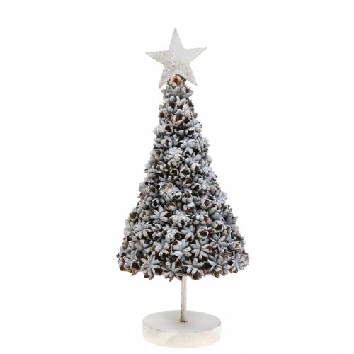 Floristik24 Dekorativ juletræ stjerneanis hvidvasket glitter 30 cm