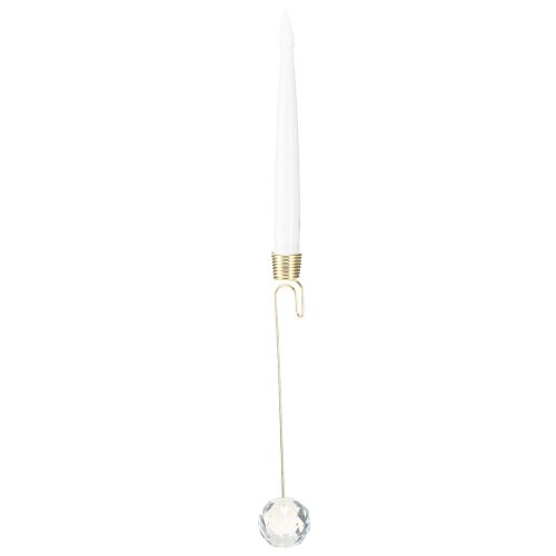 Trælys LED-staklys med krystalgult lys 31 cm 10 stk.