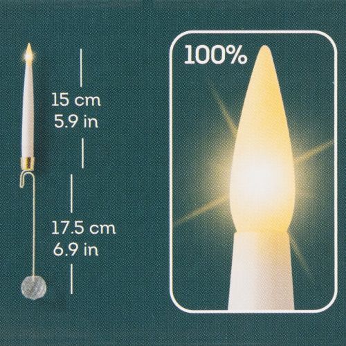 Artikel Trælys LED-staklys med krystalgult lys 31 cm 10 stk.