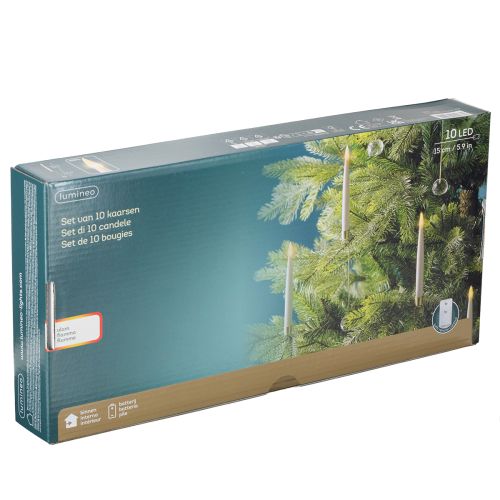 Artikel Trælys LED-staklys med krystalgult lys 31 cm 10 stk.