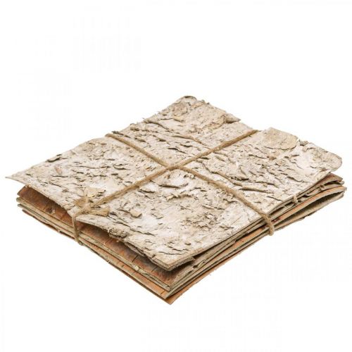 Floristik24 Træbark deco bark firkantet birkebark natur 20×20cm 6stk