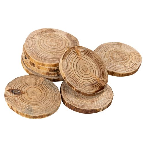 Naturlige runde træskiver til dekoration og hobbyarbejde, 6 cm, 300 g