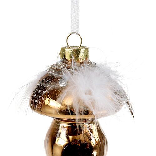 Floristik24 Trædekorationsglas champignon brun 8cm 3stk