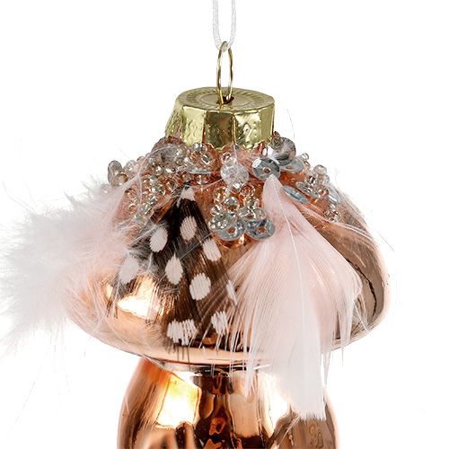 Floristik24 Trædekoration glas champignon kobber 8 cm 3stk