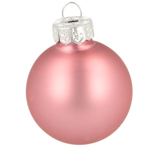 Artikel Juletræspynt i glas, lyserøde, grå, Ø4 cm, 24 stk.