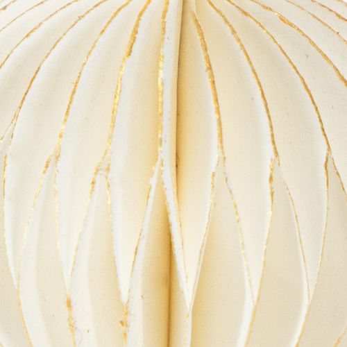 Artikel Papir juletræspynt, honeycomb papir, hvid og guld, 4 cm, 6 stk.