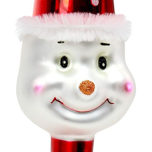 Artikel Træ Top Figur Snemand 30cm Rød, Hvid