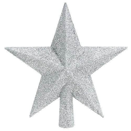 Floristik24 Trætop sølvglimmer Ø2,2cm 19,5cm x 20cm